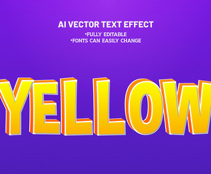 Yellow Text Effects, EPS Template File.