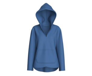 Girls Oversize Navy Blue Color Hoodie With Kangaroo Pocket | Marvelous / Clo3d / obj / fbx
