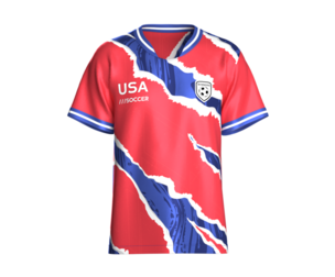 Men USA Torn Style Sublimation Printed Soccer Jersey | Marvelous / Clo3d / obj / fbx