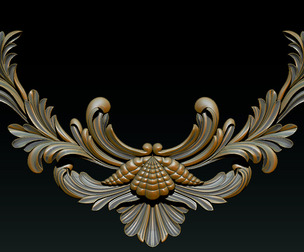 Elegant Baroque Ornament Relief V1