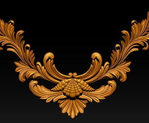 Elegant Baroque Ornament Relief V2