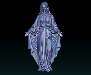 Virgin Mary Relief 3D Model for CNC V2
