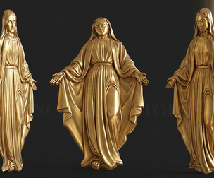 Virgin Mary Relief – 3D Model for CNC Carving and Religious Art