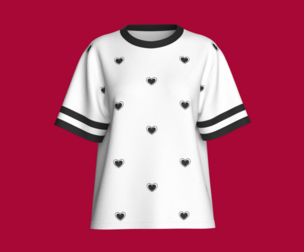 Girls Allover Heart Print T-Shirt | Marvelous / Clo3d / obj / fbx