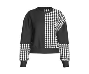 Girls Houndstooth Half Panel Drop Shoulder Sweatshirt | Marvelous / Clo3d / obj / fbx