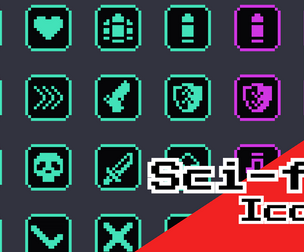 Sci‑Fi Pixel Icons – 16x16 HUD & UI Elements Pack