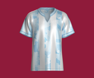 Argentina Style Camouflage Soccer Jersey - Football Kit | Marvelous / Clo3d / obj / fbx