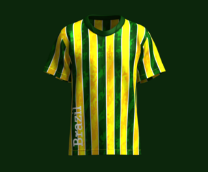 Men Brazil Striped Soccer Jersey | Marvelous / Clo3d / obj / fbx