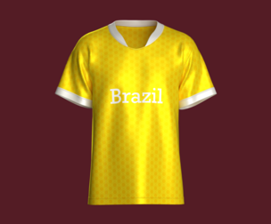 Men Brazil Yellow Soccer Jersey | Marvelous / Clo3d / obj / fbx