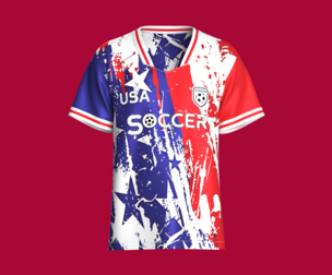 Men USA Red And Blue Splash Sublimation Soccer Jersey | Marvelous / Clo3d / obj / fbx