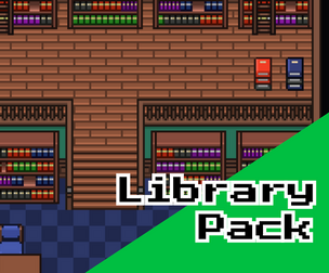 Library Interior – 16x16 Top‑Down Pixel Art Tileset