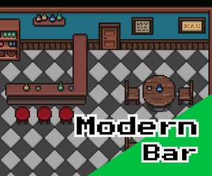 Pub Modern Interior – 16x16 Top‑Down Pixel Art Tileset