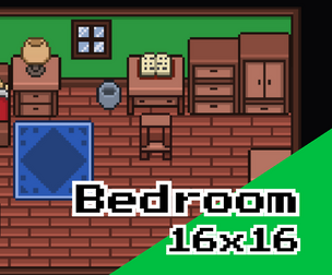 Bedroom Furniture – 16x16 Top‑Down Pixel Art Tileset