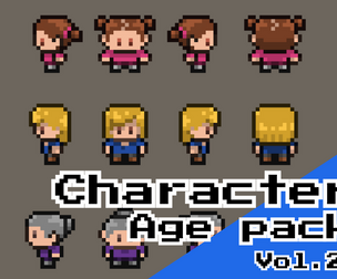 Female Age Trio – 16x16 Top‑Down Pixel Art Characters