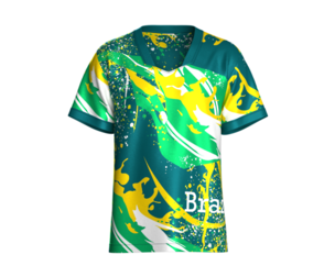 Men Brazil Abstract Splash Soccer Jersey | Marvelous / Clo3d / obj / fbx