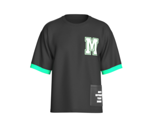 Men Printed Drop Shoulder T-Shirt With Leather Pocket | Marvelous / Clo3d / obj / fbx