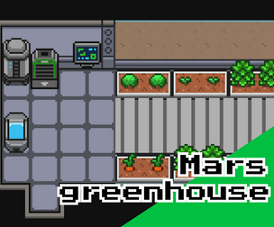 Mars Colony Greenhouse – 16x16 Top‑Down Sci‑Fi Pixel Art Module