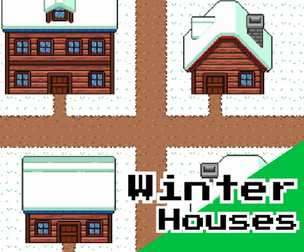 Winter Houses – 16x16 Top‑Down Pixel Art Building Pack (Snowy Cabins & Village Homes)
