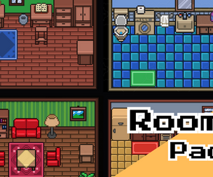 Home Interior Bundle 4 – 16x16 Modular Top‑Down Pixel Art Rooms