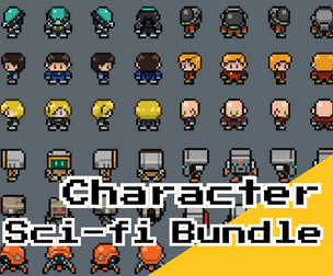 Sci‑Fi Characters & Robots Bundle – 16x16 Top‑Down Pixel Art (12 Animated Units)