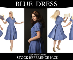 Blue dress - Stock Model reference pose pack