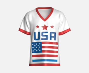 American Flag V-Neck Athletic Jersey | Marvelous / Clo3d / obj / fbx