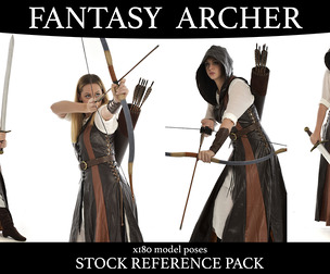 Fantasy Archer - Stock model pose reference pack