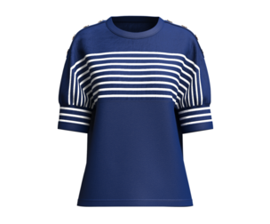 Girls Chevron Stripe Puff-Sleeve Knit Top | Marvelous / Clo3d / obj / fbx