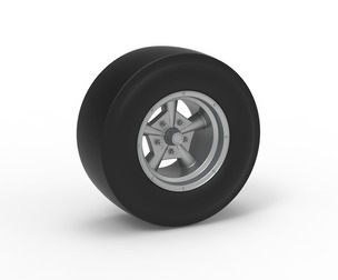 Rear wheel of vintage dragster Version 4 Scale 1:25