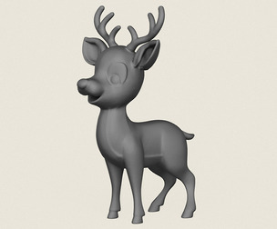 Cartoon Deer Print Ready 3D Model