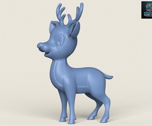 Cartoon Deer Print Ready 3D Model