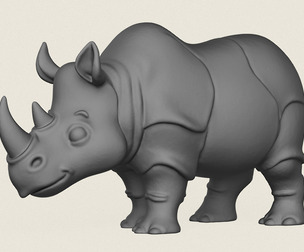 Rhino Print Ready 3D Model