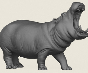 Hippopotamus Print Ready 3D Model
