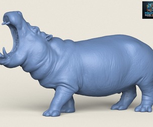 Hippopotamus Print Ready 3D Model