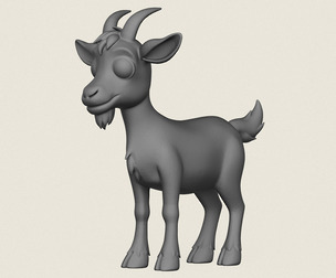 Cartoon Goat Print Ready 3D Model