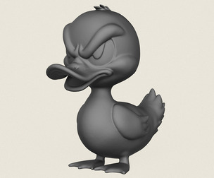Cartoon Duck Print Ready 3D Model