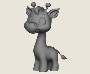Cartoon Giraffe Print Ready 3D Model