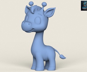 Cartoon Giraffe Print Ready 3D Model