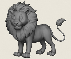 Lion Toy Print Ready 3D Model