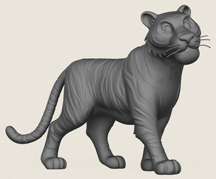 Tiger Toy Print Ready 3D Model