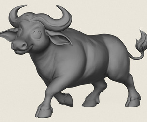 Buffalo Toy Print Ready 3D Model
