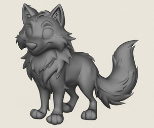 Wolf Toy Print Ready 3D Model