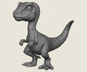 Raptor Toy Print Ready 3D Model