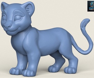Lion Cub Print Ready 3D Model