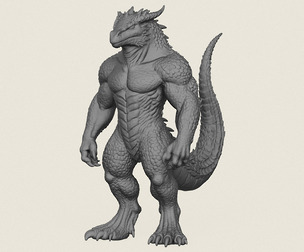 Monster Lizard Print Ready 3D Model