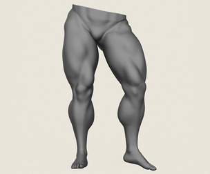 Muscular Man Leg Pose 03
