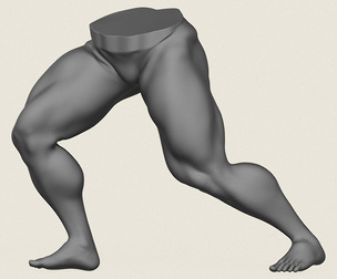 Muscular Man Leg Pose 06