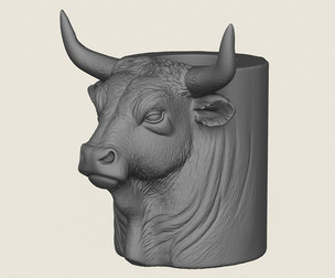 Indian Bull Print Ready 3D Model