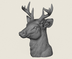 Deer Head Vase Print Ready 3D Model