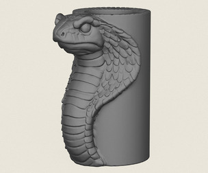 Cobra Snake Head Vase Print Ready 3D Model